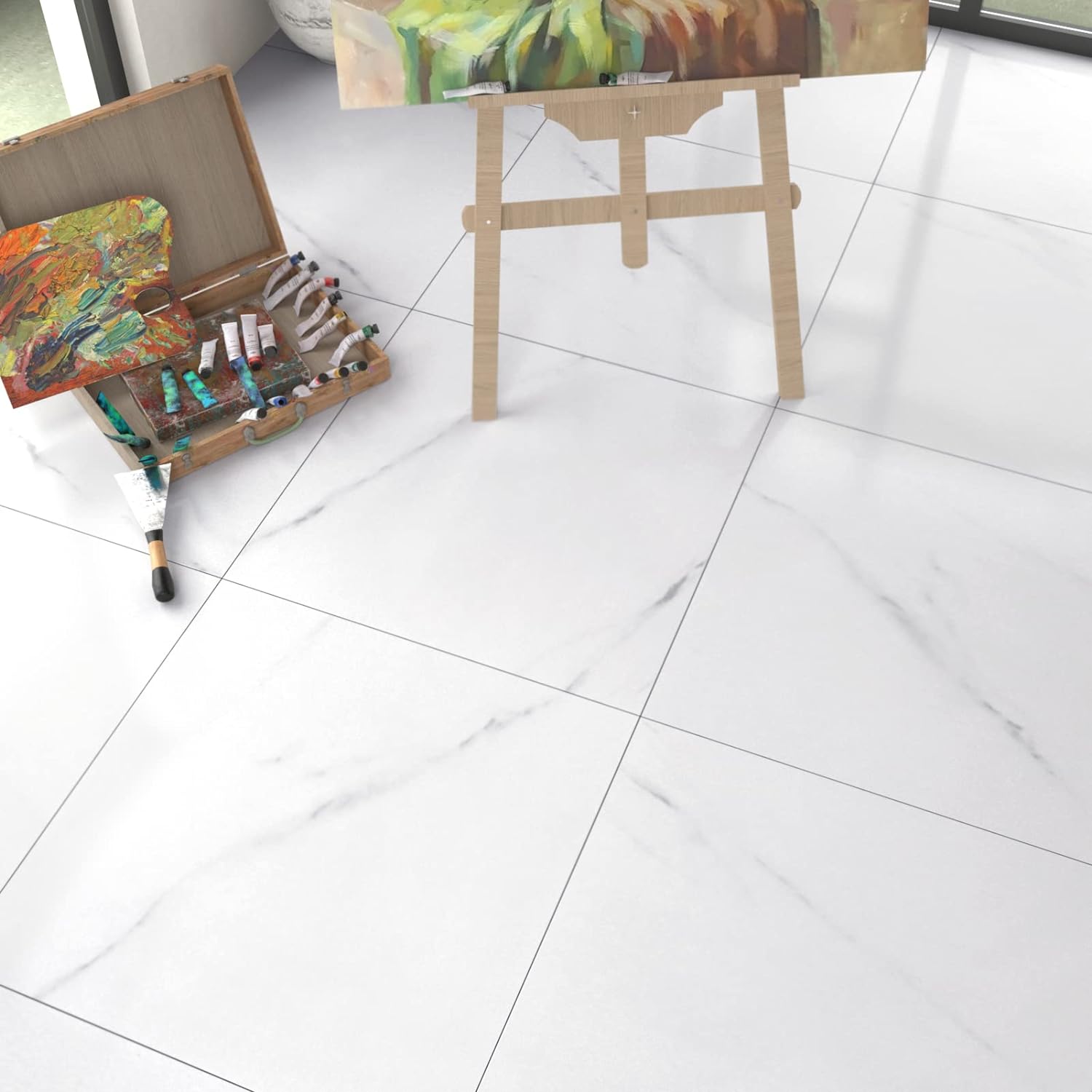 Miniatura 3 de Azulejo adhesivo 60x60 blanco FK23D-252
